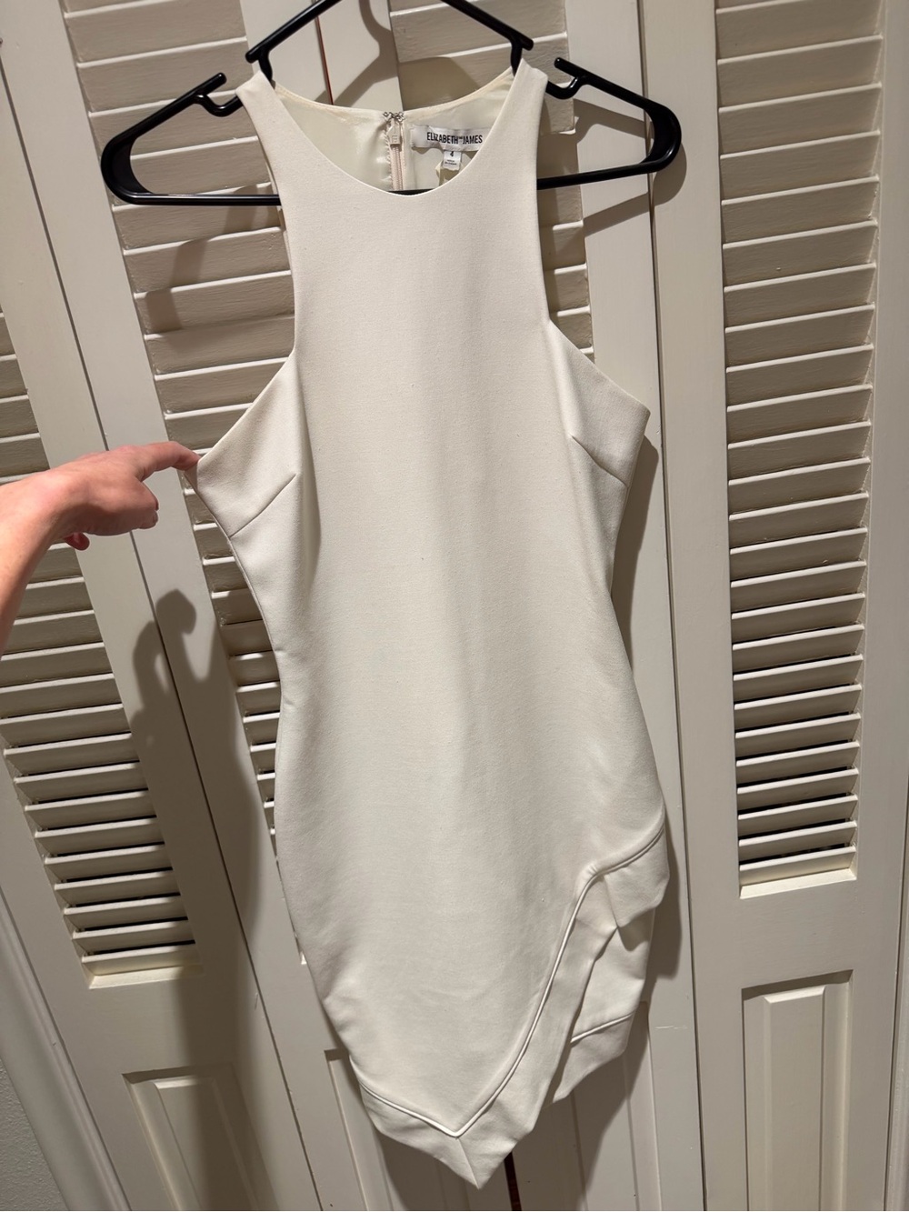 Elizabeth and James Cream Sleeveless Mini Dress with Side Cutouts